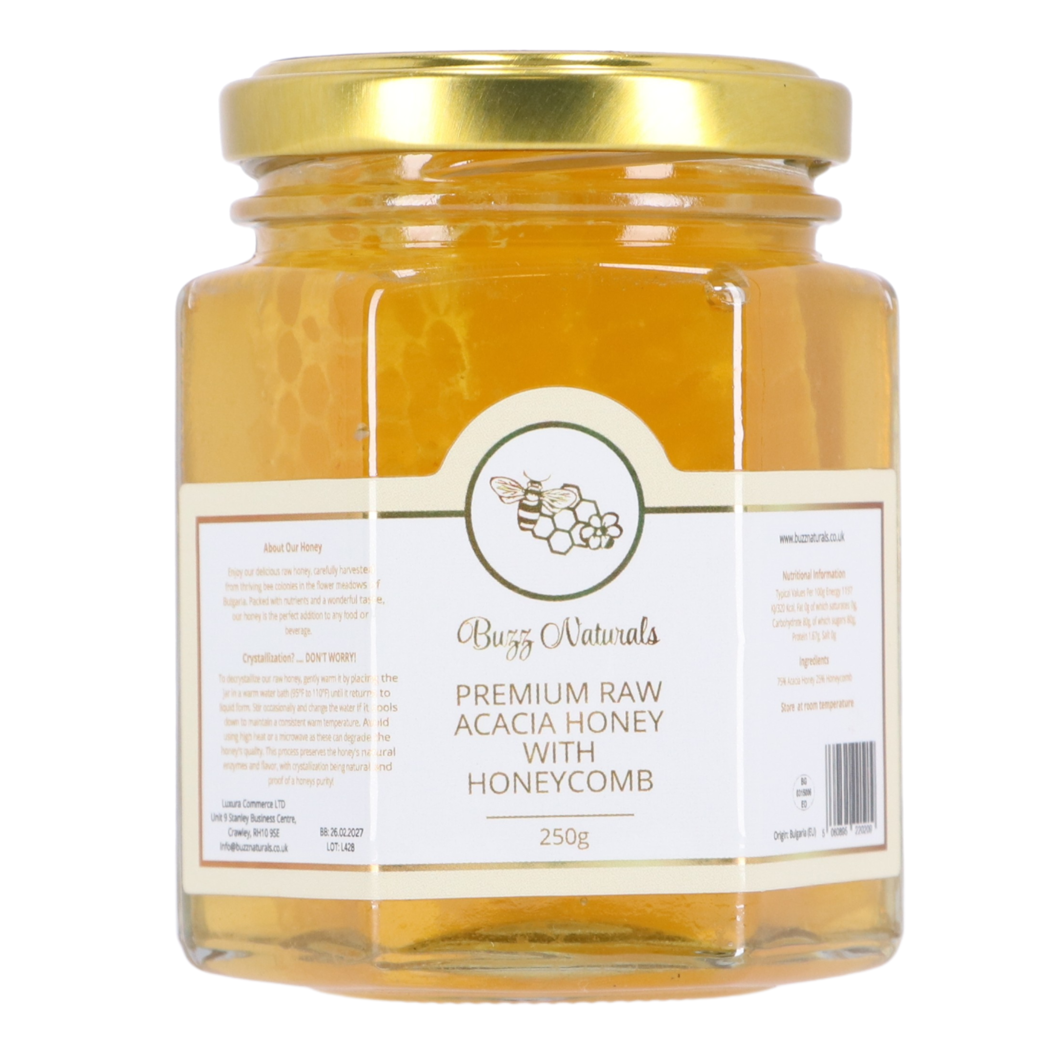 Raw Acacia Honey with Honeycomb 250g