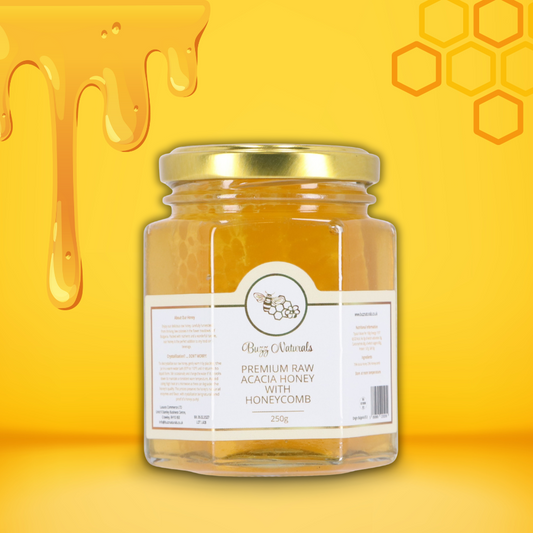 Raw Acacia Honey with Honeycomb 250g