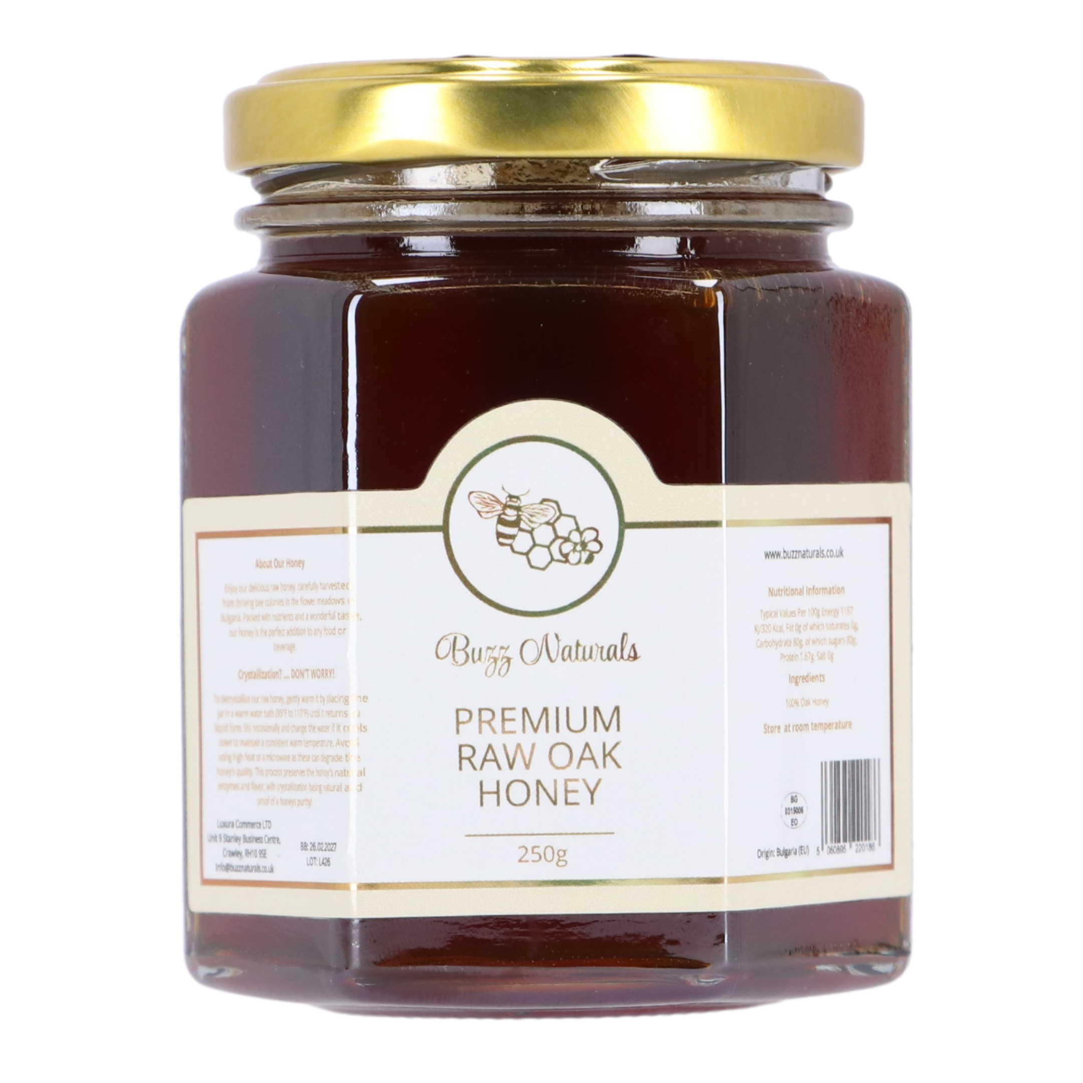 Buzz Premium Raw Oak Honey 250g