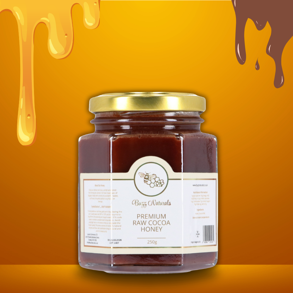 Buzz Natural Raw Cocoa Honey 250g